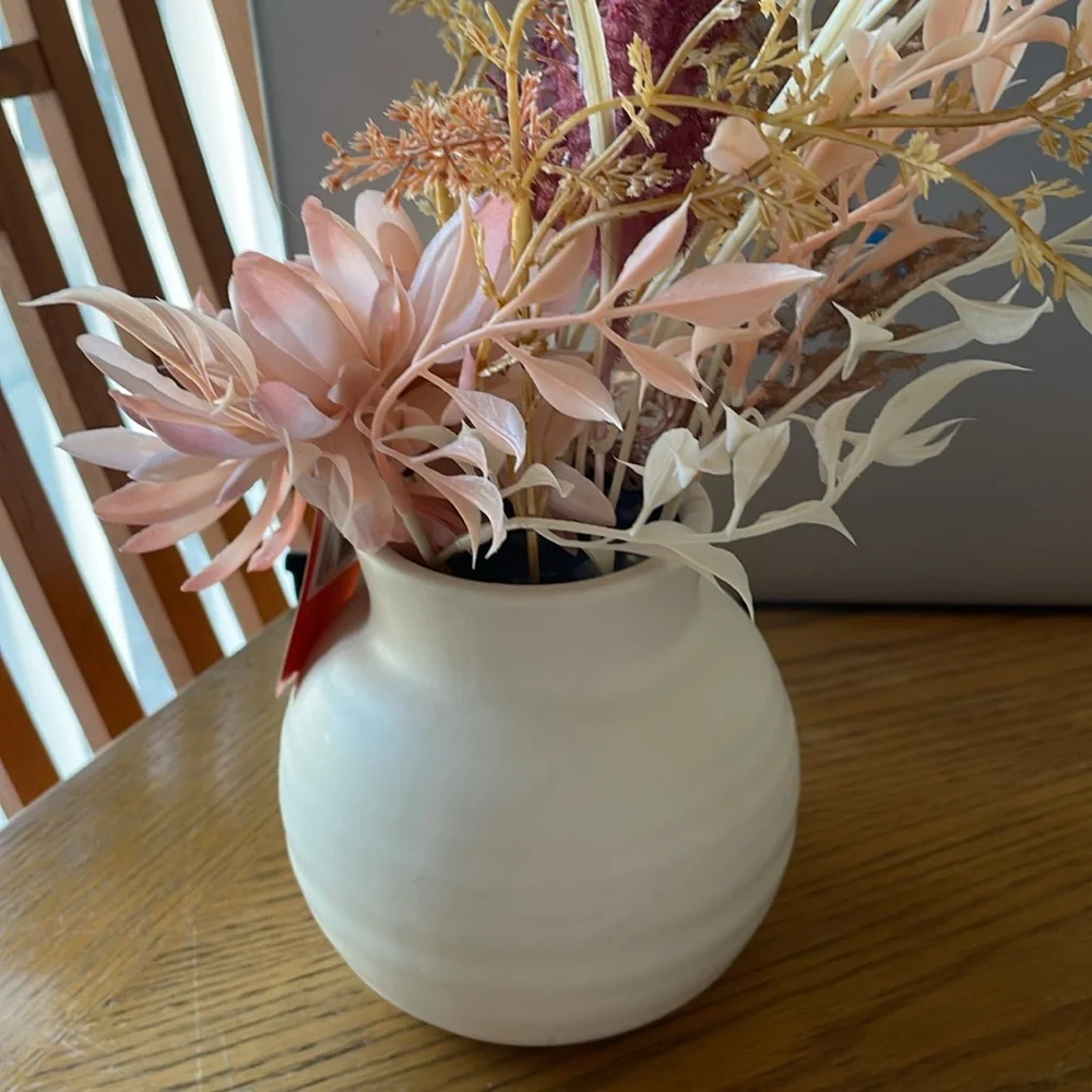 Ashland Spring/Autumn Flower Arrangement In Ceramic Pot NEW W/TAG Neutral 14ª - Picture 4 of 5